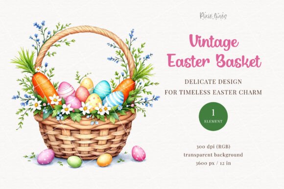 Download Basket with Easter Eggs &amp; Spring Flowers - Egg Collection