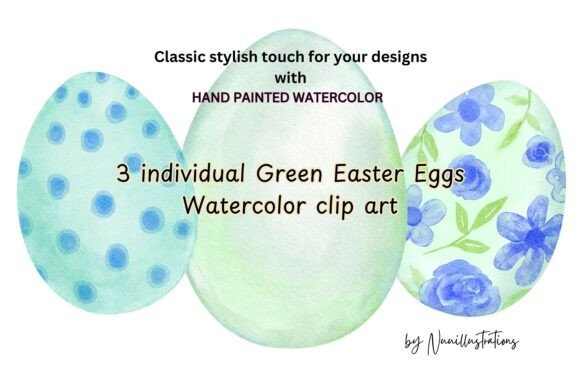 Download Green Watercolor Easter Eggs Clip Art - Egg Collection