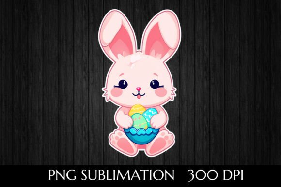 Download Adorable Pink Easter Bunny with Eggs - Egg Collection