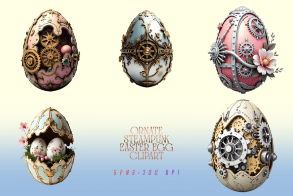 Download Ornate Steampunk Easter Egg Clipart - Egg Collection