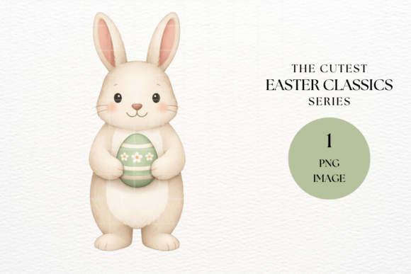 Download Classic Easter Bunny Holding Egg Clipart - Egg Collection