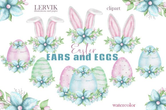 Download Easter Bunny Ears and Eggs Clipart - Egg Collection