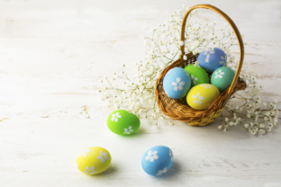 Download Decorated Easter Eggs in the Basket - Egg Collection