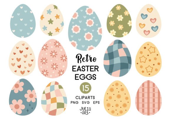 Download Retro Groovy Easter Egg Clipart - Egg Collection
