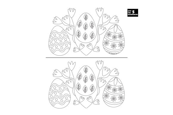 Download Decorated Easter Eggs Coloring Page Spot the Differences - Egg Collection