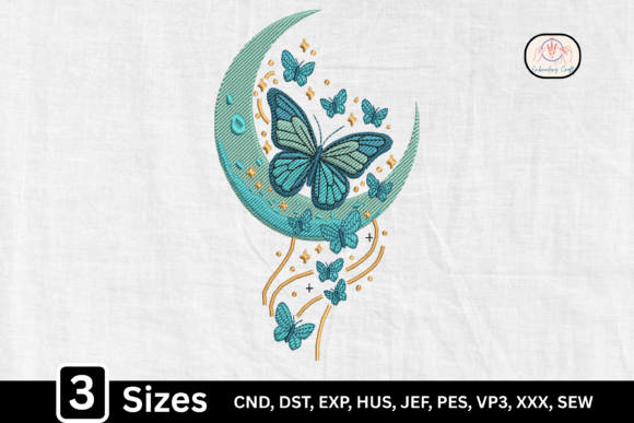 Download Celestial Crescent Moon Flora Butterfly - Premium Resources