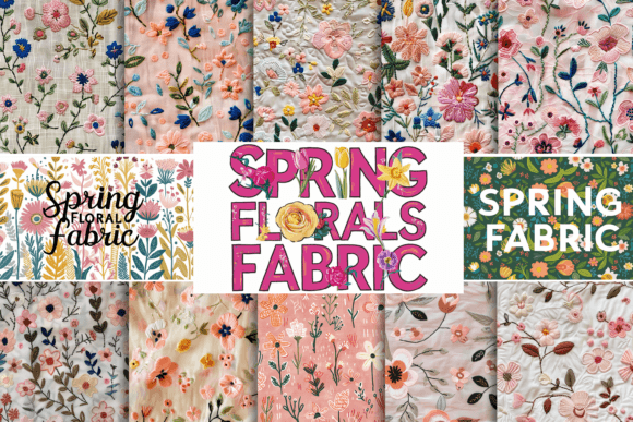 Download Embroidered Spring Florals Fabric - Spring florals Collection