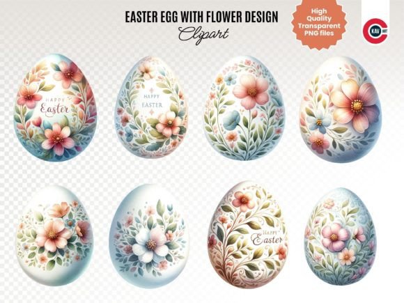 Download Easter Egg Clipart with Flower - Egg Collection