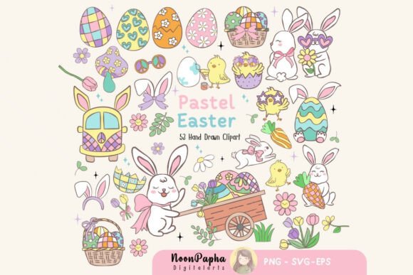 Download Pastel Easter Bunny Clipart, Chick, Eggs - Egg Collection
