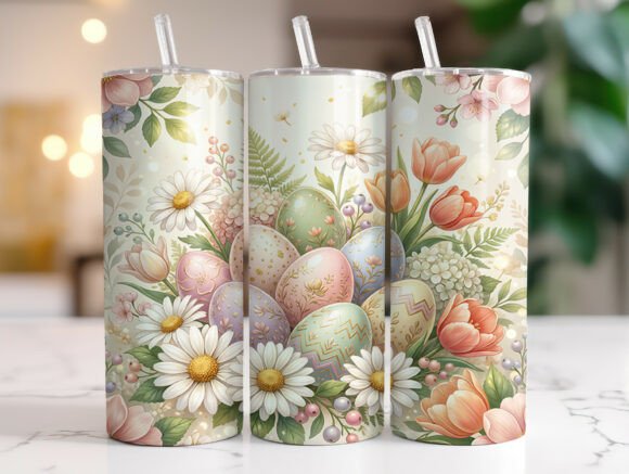 Download Pastel Floral Easter Eggs 20oz Tumbler - Egg Collection