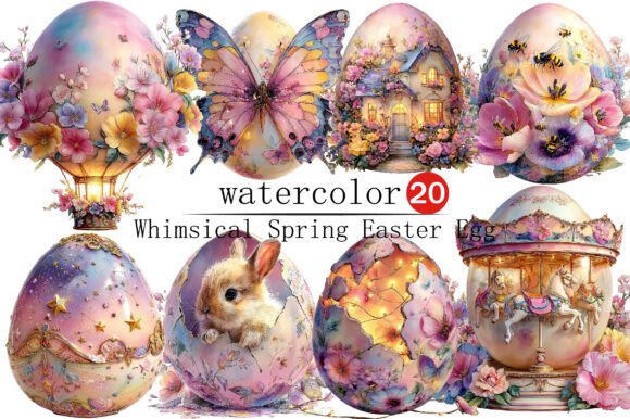 Download Whimsical Spring Easter Egg Clipart - Egg Collection