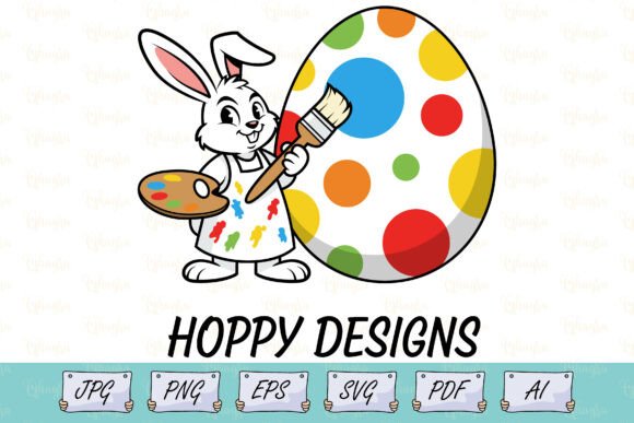 Download Kids Easter Bunny Painting Egg SVG - Egg Collection
