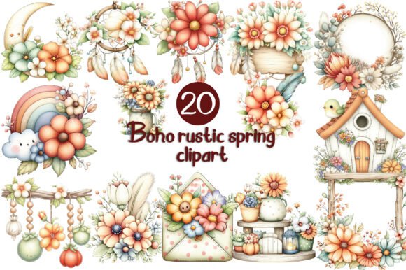 Download Boho Rustic Spring Clipart - Rustic spring clipart Collection