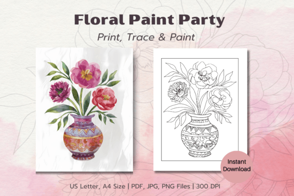 Download Spring Florals Paint Party Printable Pdf - Premium Resources