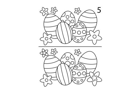 Download Decorated Easter Eggs Coloring Page Spot the Differences - Egg Collection