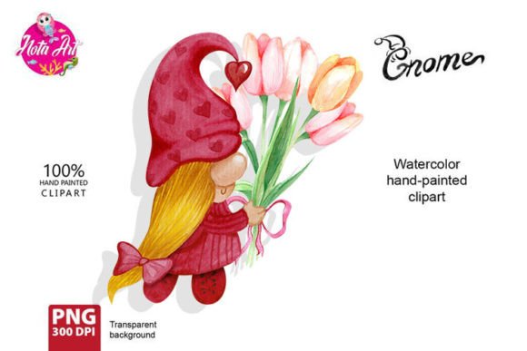 Download Watercolor Gnome with Flowers, Spring - Premium Resources